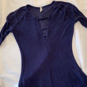 FREE PEOPLEnavy blue long sleeve top